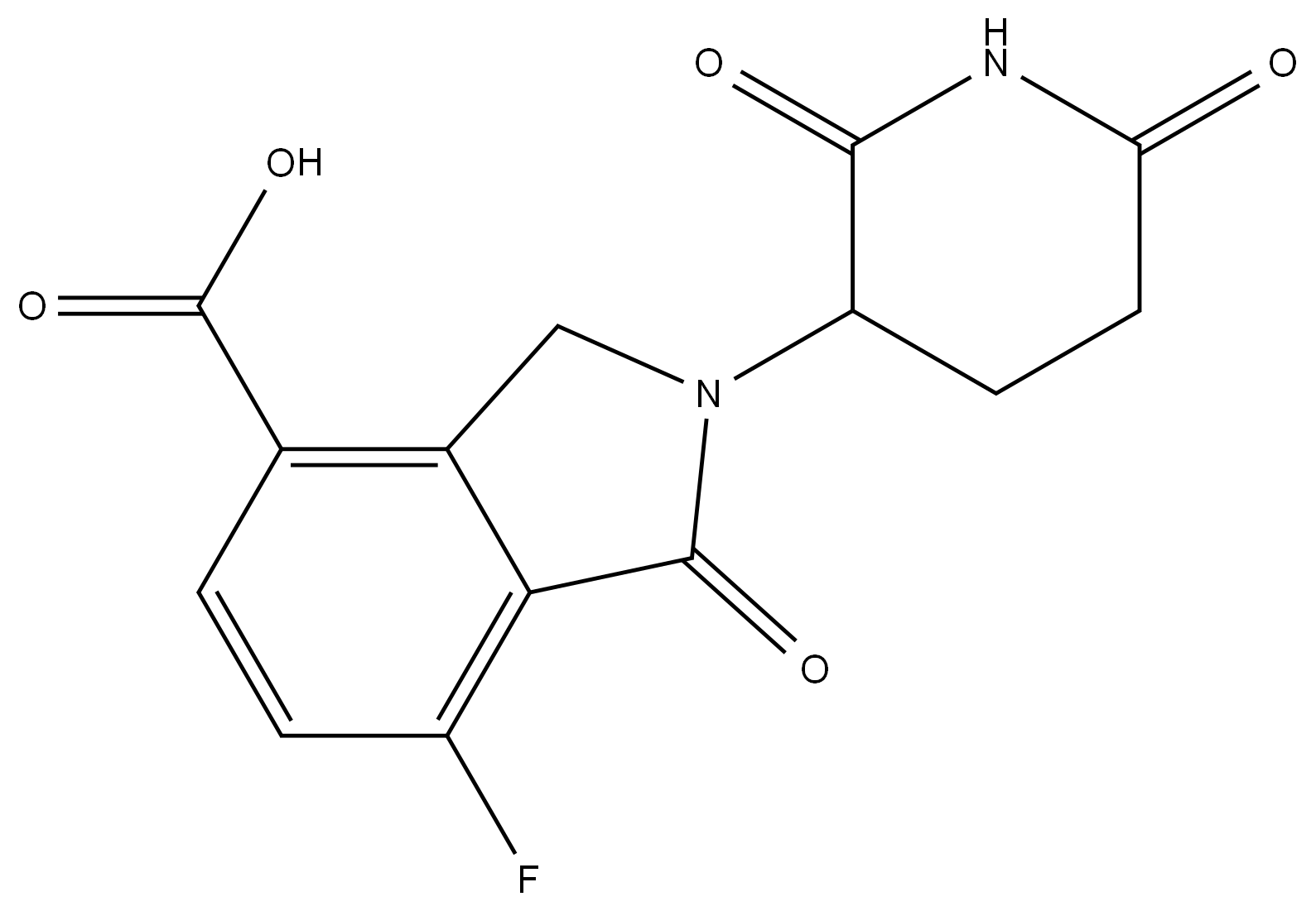 2-(2,6-dioxopiperidin-3-yl)-7-fluoro-1-oxoisoindoline-4-carboxylic acid 结构式