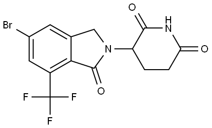 3-(5-bromo-1-oxo-7-(trifluoromethyl)isoindolin-2-yl)piperidine-2,6-dione,2438239-07-5,结构式