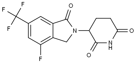 3-(4-fluoro-1-oxo-6-(trifluoromethyl)isoindolin-2-yl)piperidine-2,6-dione,2438239-23-5,结构式