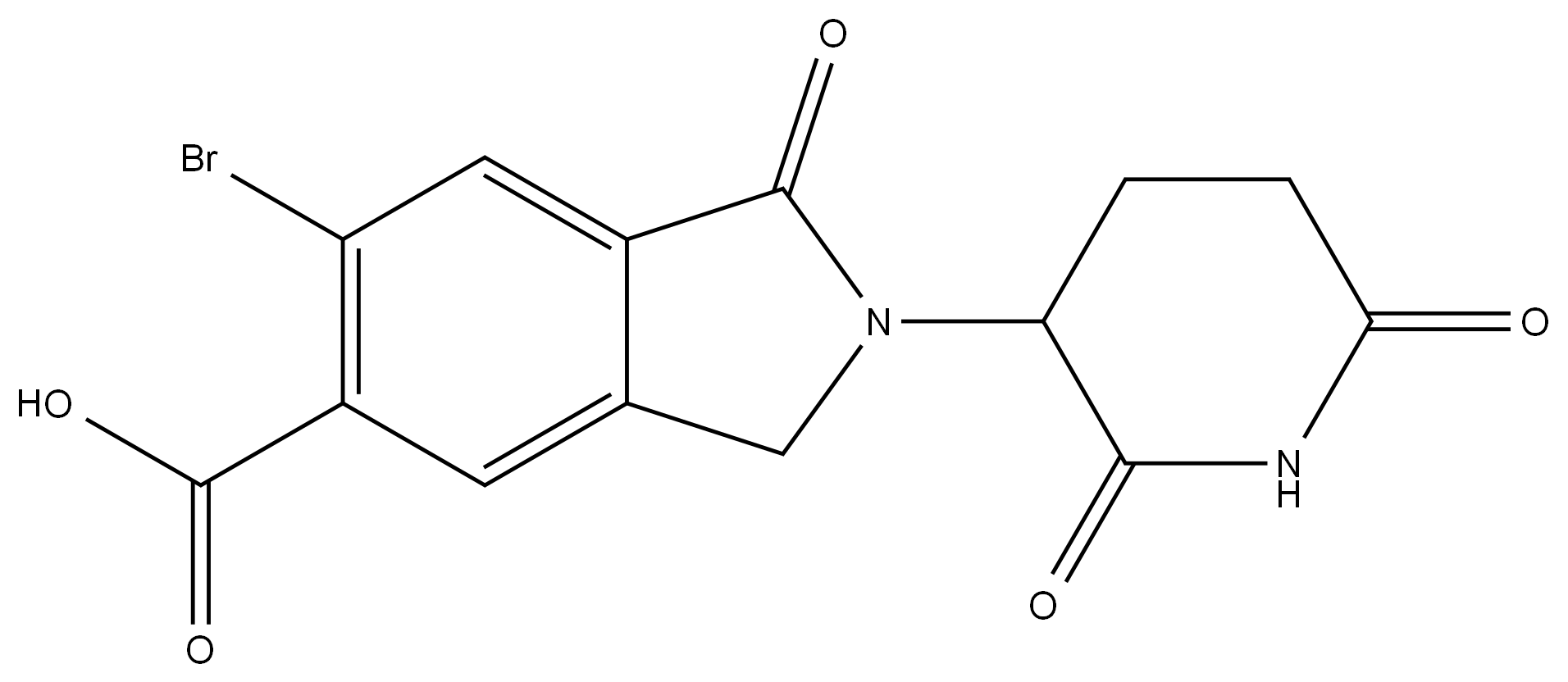 6-bromo-2-(2,6-dioxopiperidin-3-yl)-1-oxoisoindoline-5-carboxylic acid 结构式