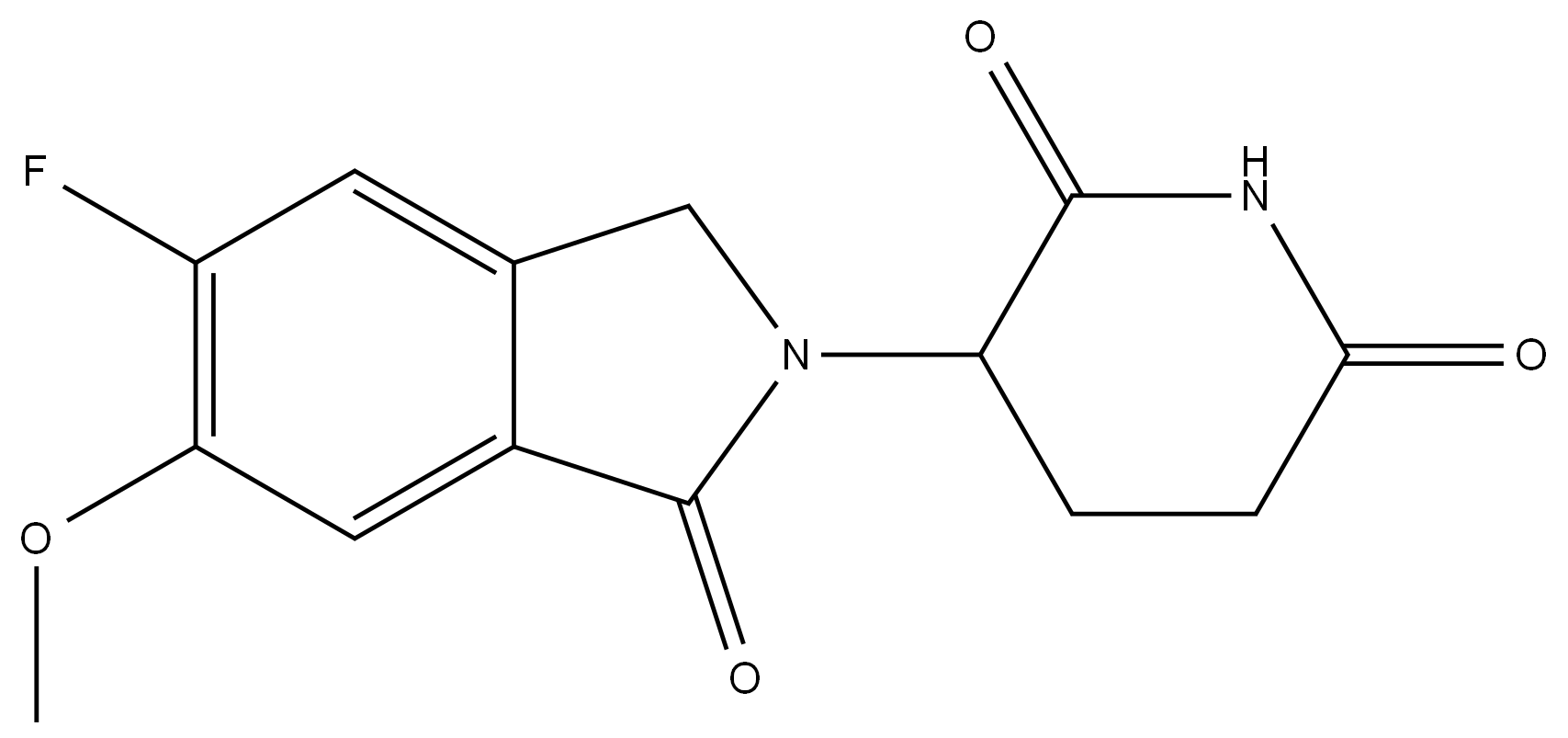 3-(5-fluoro-6-methoxy-1-oxoisoindolin-2-yl)piperidine-2,6-dione 结构式