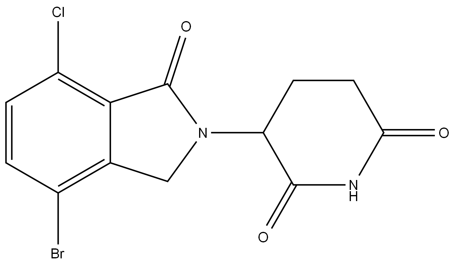 3-(4-bromo-7-chloro-1-oxoisoindolin-2-yl)piperidine-2,6-dione,2438240-50-5,结构式