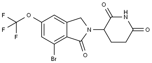 3-(7-bromo-1-oxo-5-(trifluoromethoxy)isoindolin-2-yl)piperidine-2,6-dione 结构式