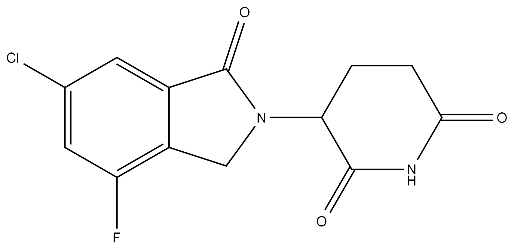 3-(4-fluoro-1-oxoisoindolin-2-yl)piperidine-2,6-dione,2438240-71-0,结构式