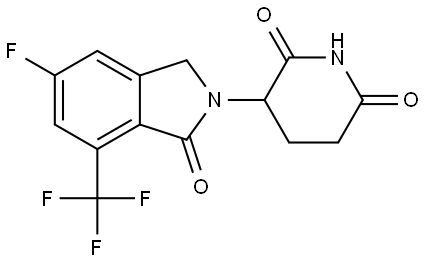 3-(5-fluoro-1-oxo-7-(trifluoromethyl)isoindolin-2-yl)piperidine-2,6-dione,2438240-73-2,结构式