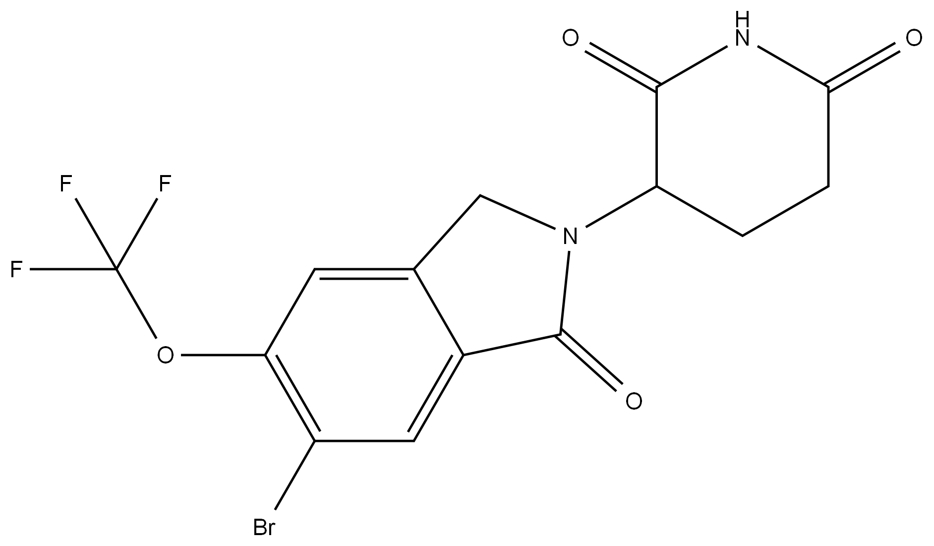 3-(6-bromo-1-oxo-5-(trifluoromethoxy)isoindolin-2-yl)piperidine-2,6-dione 结构式