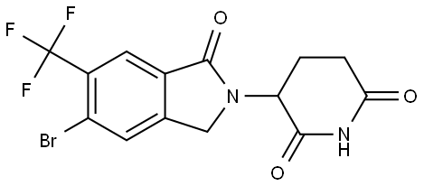 3-(5-bromo-1-oxo-6-(trifluoromethyl)isoindolin-2-yl)piperidine-2,6-dione,2438241-31-5,结构式