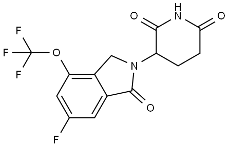 3-(6-fluoro-1-oxo-4-(trifluoromethoxy)isoindolin-2-yl)piperidine-2,6-dione,2438241-36-0,结构式