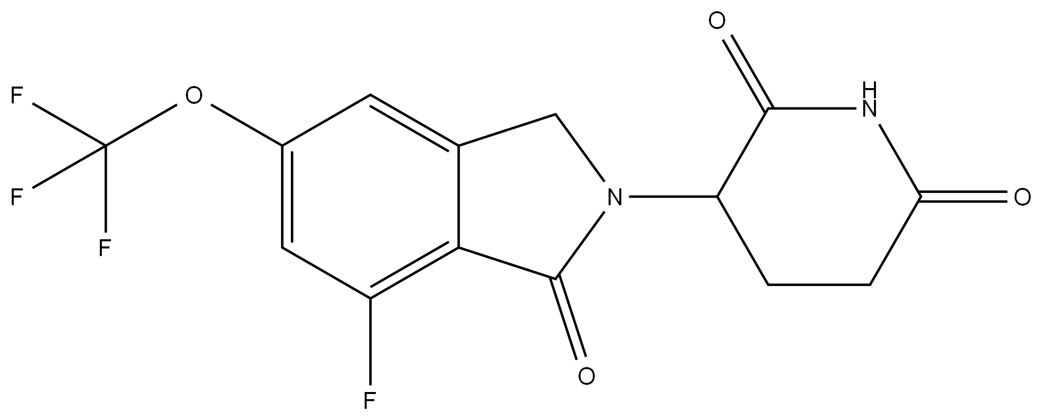 3-(7-fluoro-1-oxo-5-(trifluoromethoxy)isoindolin-2-yl)piperidine-2,6-dione,2438241-38-2,结构式