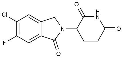 3-(5-chloro-6-fluoro-1-oxoisoindolin-2-yl)piperidine-2,6-dione,2438241-39-3,结构式