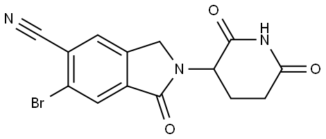 6-bromo-2-(2,6-dioxopiperidin-3-yl)-1-oxoisoindoline-5-carbonitrile 结构式