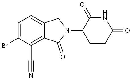 5-bromo-2-(2,6-dioxopiperidin-3-yl)-3-oxoisoindoline-4-carbonitrile Struktur