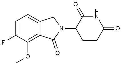 3-(6-fluoro-7-methoxy-1-oxoisoindolin-2-yl)piperidine-2,6-dione 结构式
