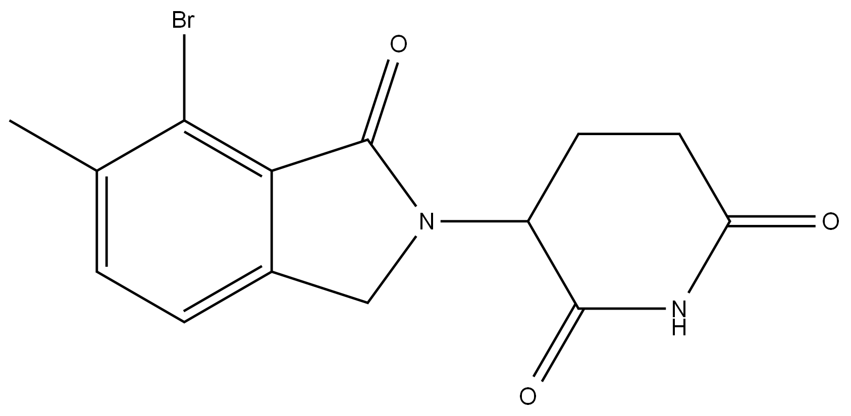 3-(7-bromo-6-methyl-1-oxoisoindolin-2-yl)piperidine-2,6-dione,2438242-73-8,结构式
