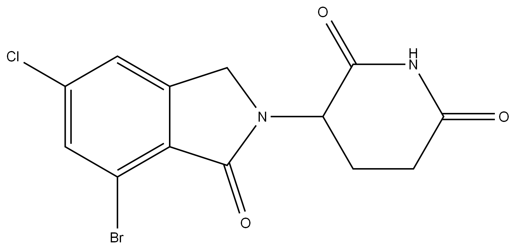 3-(7-bromo-5-chloro-1-oxoisoindolin-2-yl)piperidine-2,6-dione Struktur