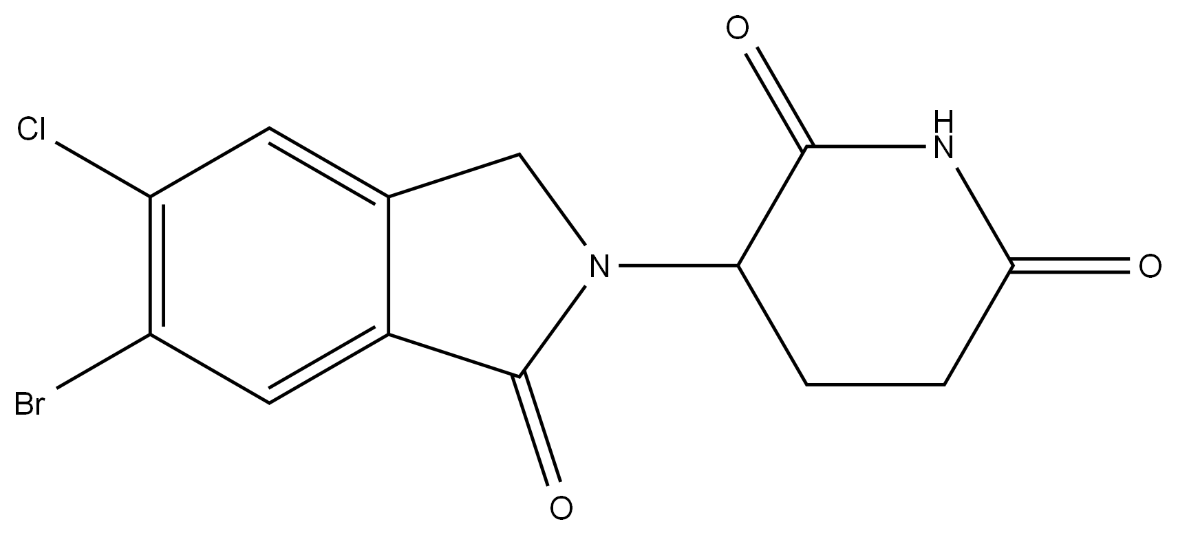 3-(6-bromo-5-chloro-1-oxoisoindolin-2-yl)piperidine-2,6-dione Structure