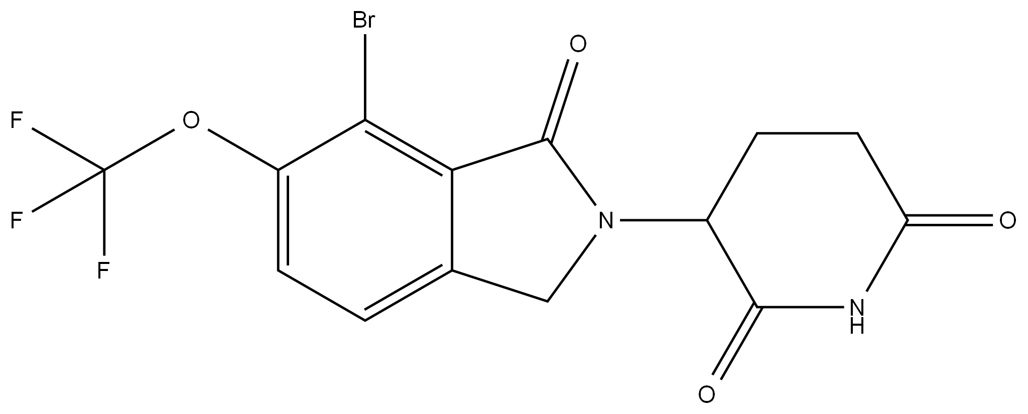 3-(7-bromo-1-oxo-6-(trifluoromethoxy)isoindolin-2-yl)piperidine-2,6-dione 结构式