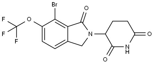 3-(7-bromo-1-oxo-6-(trifluoromethoxy)isoindolin-2-yl)piperidine-2,6-dione,2438243-00-4,结构式