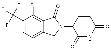 3-(7-bromo-1-oxo-6-(trifluoromethyl)isoindolin-2-yl)piperidine-2,6-dione,2438243-11-7,结构式