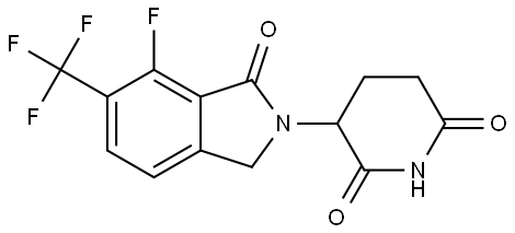 3-(7-fluoro-1-oxo-6-(trifluoromethyl)isoindolin-2-yl)piperidine-2,6-dione Structure