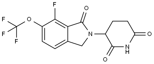 3-(7-fluoro-1-oxo-6-(trifluoromethoxy)isoindolin-2-yl)piperidine-2,6-dione Structure