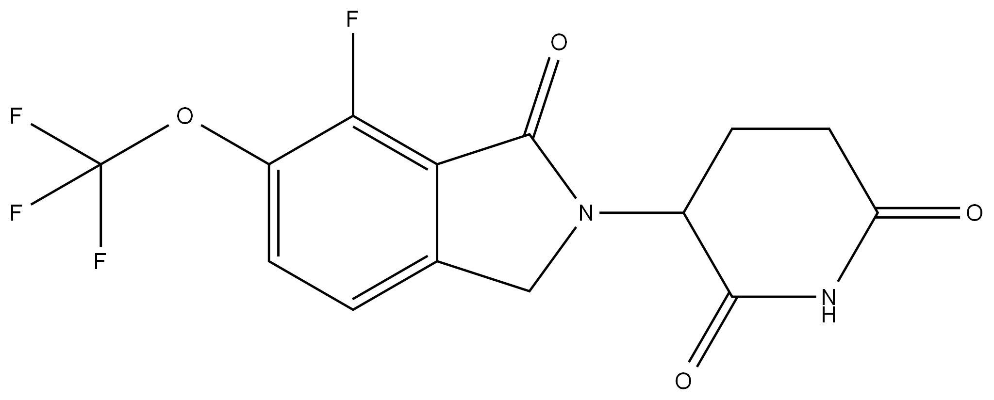 3-(7-fluoro-1-oxo-6-(trifluoromethoxy)isoindolin-2-yl)piperidine-2,6-dione,2438243-22-0,结构式