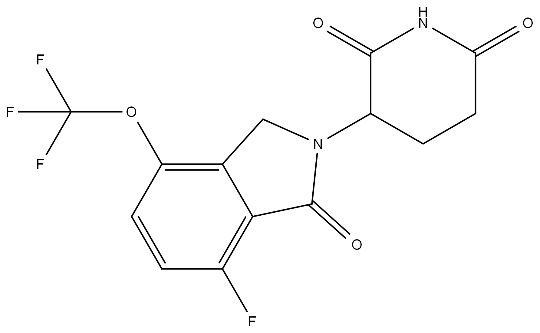 3-(7-fluoro-1-oxo-4-(trifluoromethoxy)isoindolin-2-yl)piperidine-2,6-dione Structure