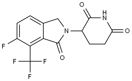 3-(6-fluoro-1-oxo-7-(trifluoromethyl)isoindolin-2-yl)piperidine-2,6-dione Struktur