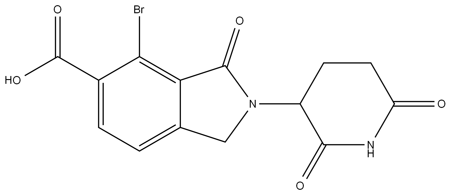 4-bromo-2-(2,6-dioxopiperidin-3-yl)-3-oxoisoindoline-5-carboxylic acid,2438243-69-5,结构式