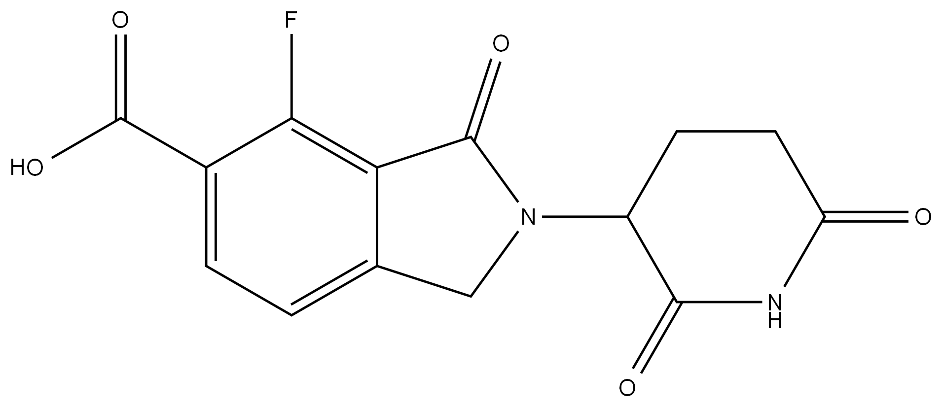 2-(2,6-dioxopiperidin-3-yl)-4-fluoro-3-oxoisoindoline-5-carboxylic acid Structure