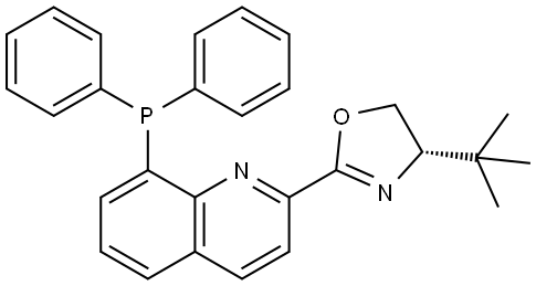 (S)-4-(tert-Butyl)-2-(8-(diphenylphosphanyl)quinolin-2-yl)-4,5-dihydrooxazole Structure