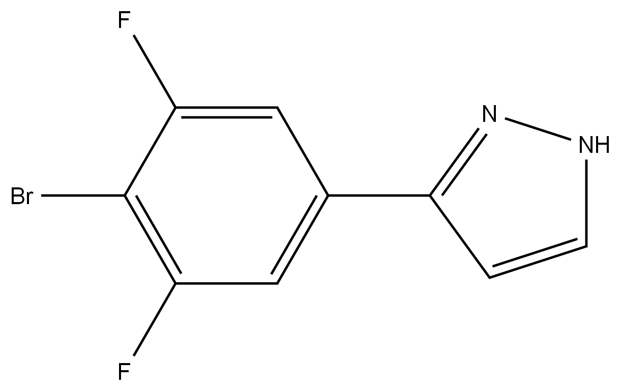 3-(4-Bromo-3,5-difluorophenyl)-1H-pyrazole 结构式