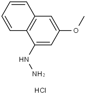 Hydrazine, (3-methoxy-1-naphthalenyl)-, hydrochloride (1:1) Struktur