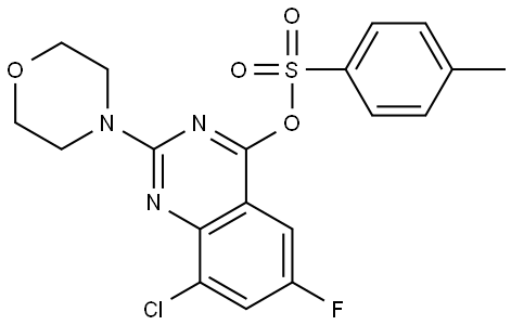 4-Quinazolinol, 8-chloro-6-fluoro-2-(4-morpholinyl)-, 4-(4-methylbenzenesulfonate) Structure