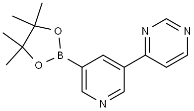 4-(5-(4,4,5,5-tetramethyl-1,3,2-dioxaborolan-2-yl)pyridin-3-yl)pyrimidine Struktur