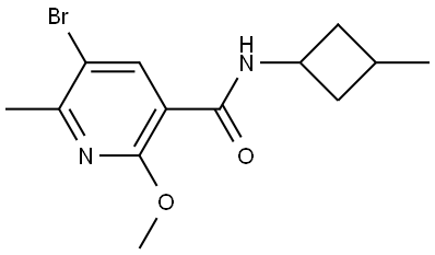 5-bromo-2-methoxy-6-methyl-N-(3-methylcyclobutyl)nicotinamide,2460811-79-2,结构式