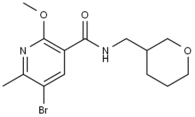 5-Bromo-2-methoxy-6-methyl-N-[(tetrahydro-2H-pyran-3-yl)methyl]-3-pyridinecar... Structure