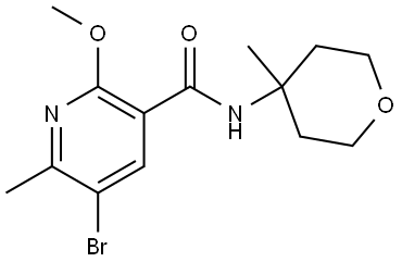 5-Bromo-2-methoxy-6-methyl-N-(tetrahydro-4-methyl-2H-pyran-4-yl)-3-pyridineca... Struktur