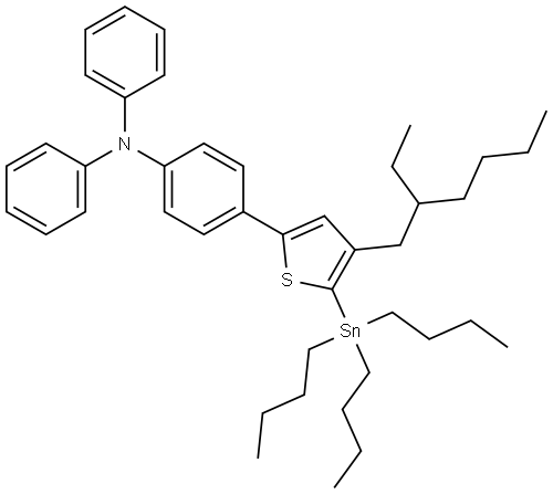 Benzenamine, 4-[4-(2-ethylhexyl)-5-(tributylstannyl)-2-thienyl]-N,N-diphenyl- Struktur