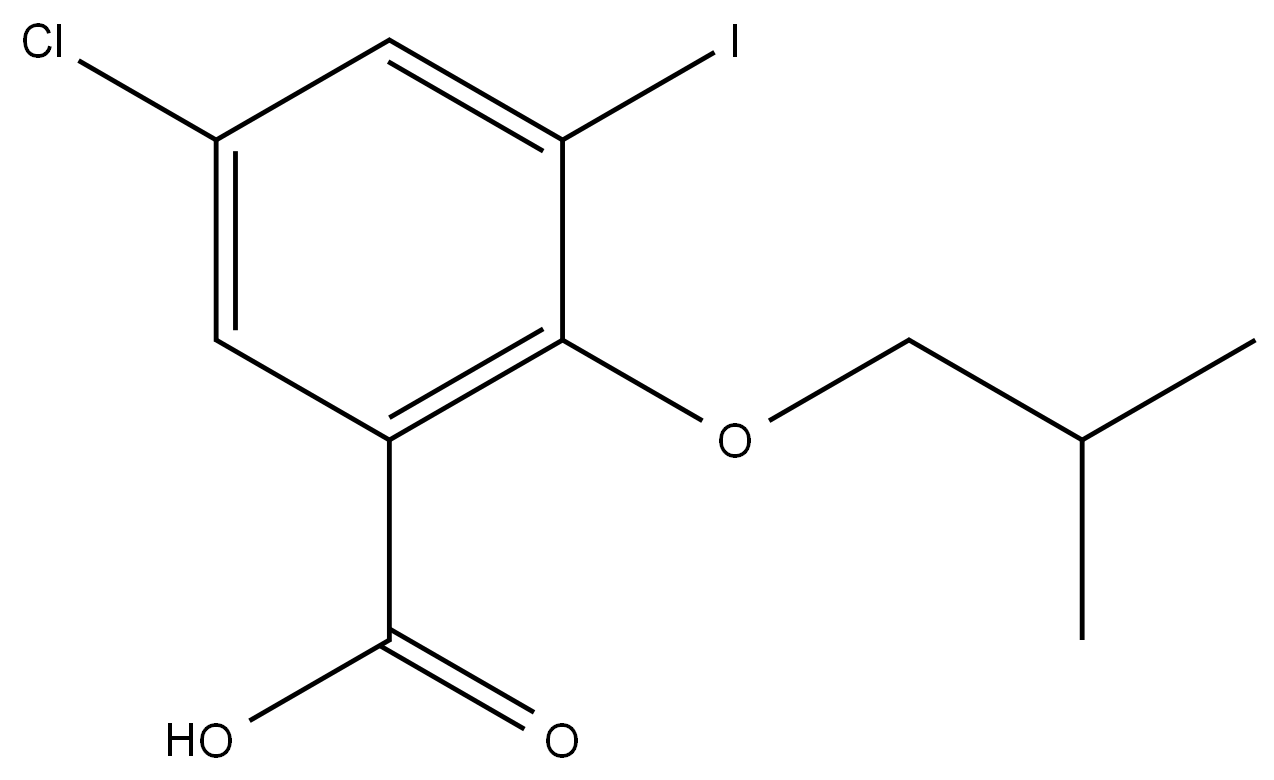 5-Chloro-3-iodo-2-(2-methylpropoxy)benzoic acid Structure