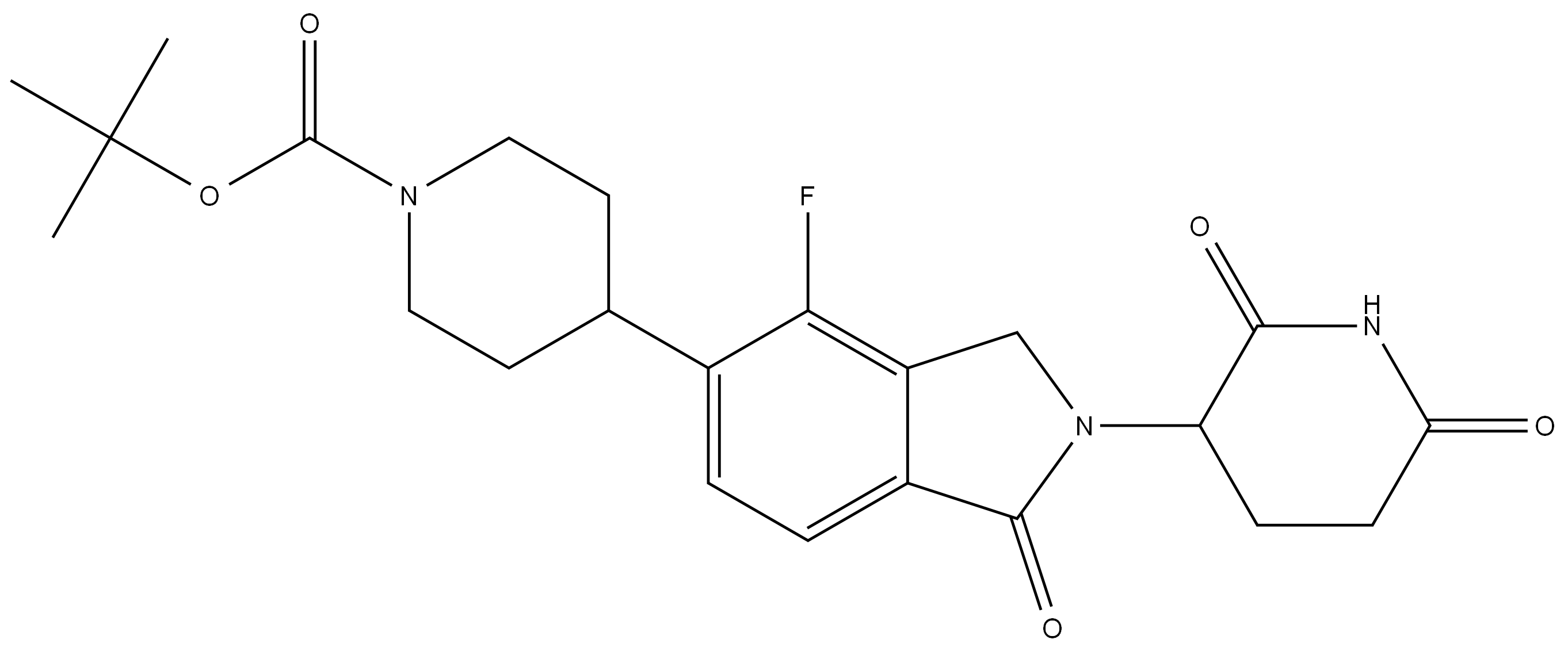 tert-butyl 4-(2-(2,6-dioxopiperidin-3-yl)-4-fluoro-1-oxoisoindolin-5-yl)piperidine-1-carboxylate 结构式
