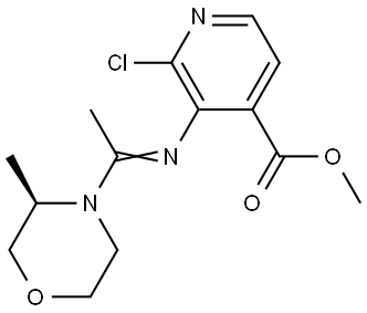 methyl 2-chloro-3-({1-[(3R)-3-methylmorpholin-4-yl]ethylidene}amino)isonicotinate Structure