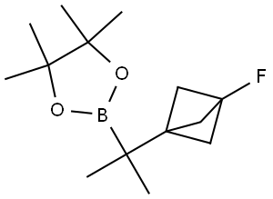 2-(2-(3-fluorobicyclo[1.1.1]pentan-1-yl)propan-2-yl)-4,4,5,5-tetramethyl-1,3,2-dioxaborolane 结构式