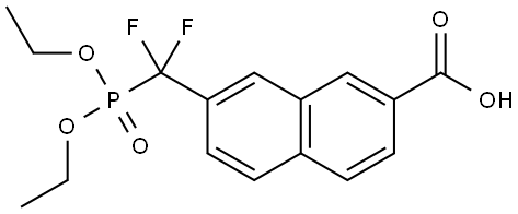 7-[diethoxyphosphoryl(difluoro)methyl]naphthalene-2-carboxylic acid Struktur
