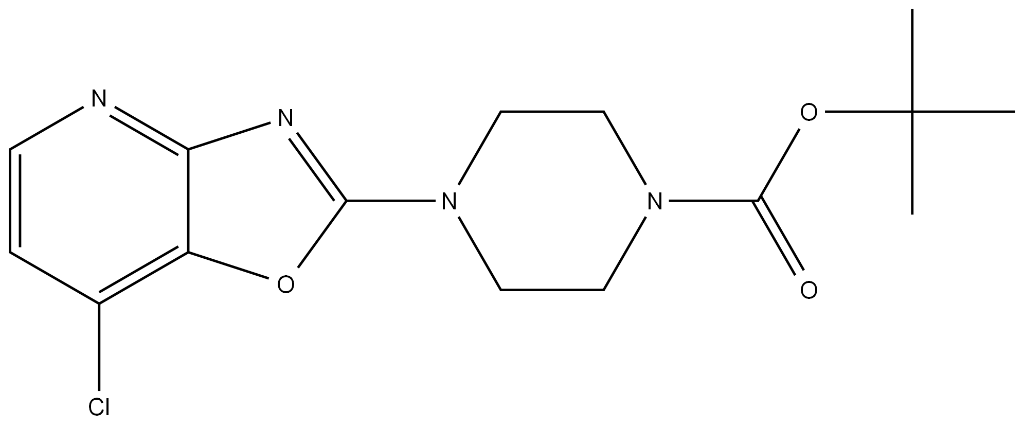 tert-butyl 4-(7-chlorooxazolo[4,5-b]pyridin-2-yl)piperazine-1-carboxylate Structure