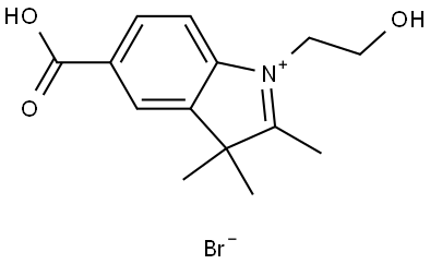 5-carboxy-1-(2-hydroxyethyl)-2,3,3-trimethyl-3H-indol-1-ium bromide Struktur