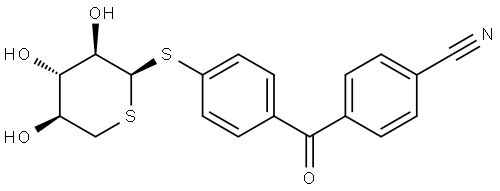 4-[4-[(5-Thio-α-D-xylopyranosyl)thio]benzoyl]benzonitrile(Isomer-120819-70-7) Struktur