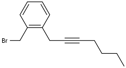 1-(bromomethyl)-2-(hept-2-yn-1-yl)benzene Structure