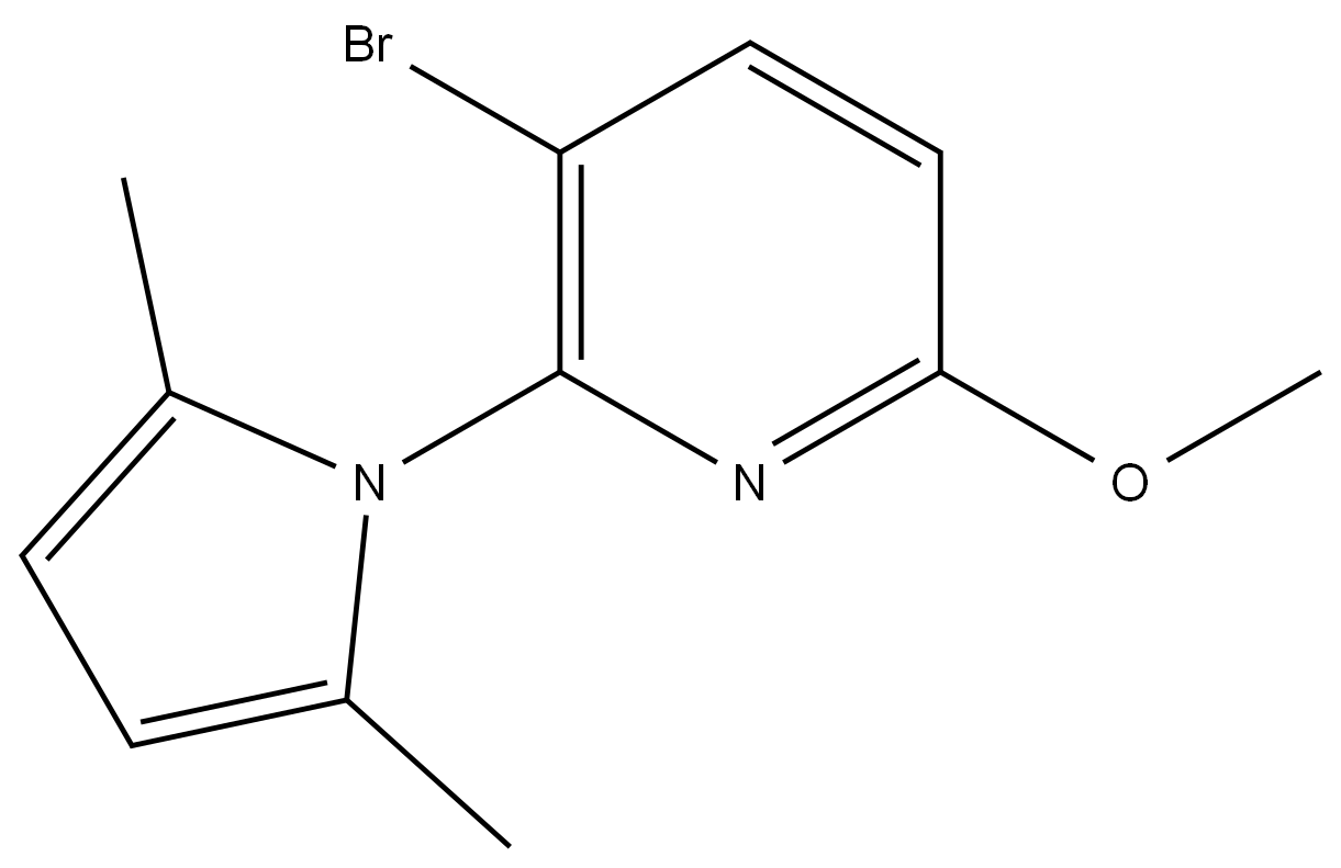 3-Bromo-2-(2,5-dimethyl-1H-pyrrol-1-yl)-6-methoxypyridine Structure