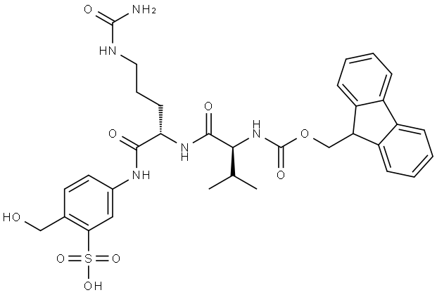 Fmoc-Val-Cit-Sulfo-PAB Structure